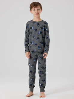 Name It lasten pyjama, NKMNIGHTSET DARK GREY SKULL Tummanharmaa