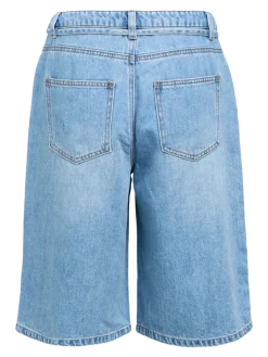 Object naisten farkkushortsit OBJRosie MW Lo Denim Long Shorts Noos, Light Blue Denim
