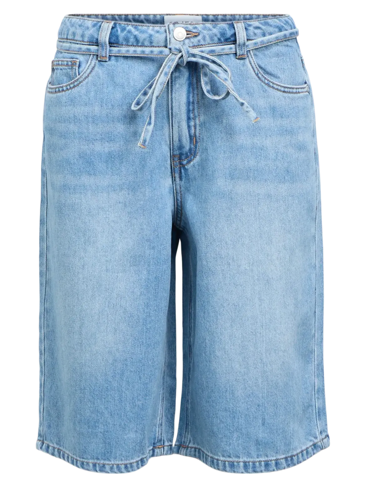 Object naisten farkkushortsit OBJRosie MW Lo Denim Long Shorts Noos, Light Blue Denim