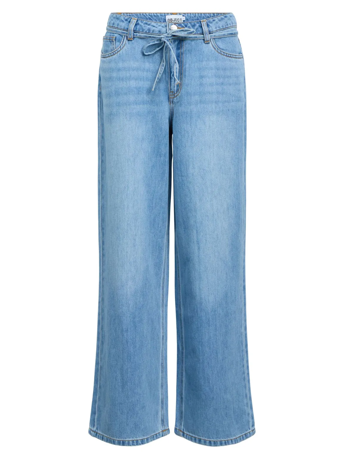 Object naisten farkut OBJROSIE MW WIDE Jeans, Light Blue Denim