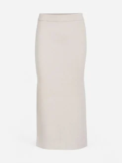 Object naisten hame, OBJREYNARD HW KNIT SKIRT Silver Gray