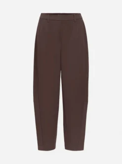 Object naisten housut Lisa HW Ankle Barrel Pant, Seal Brown