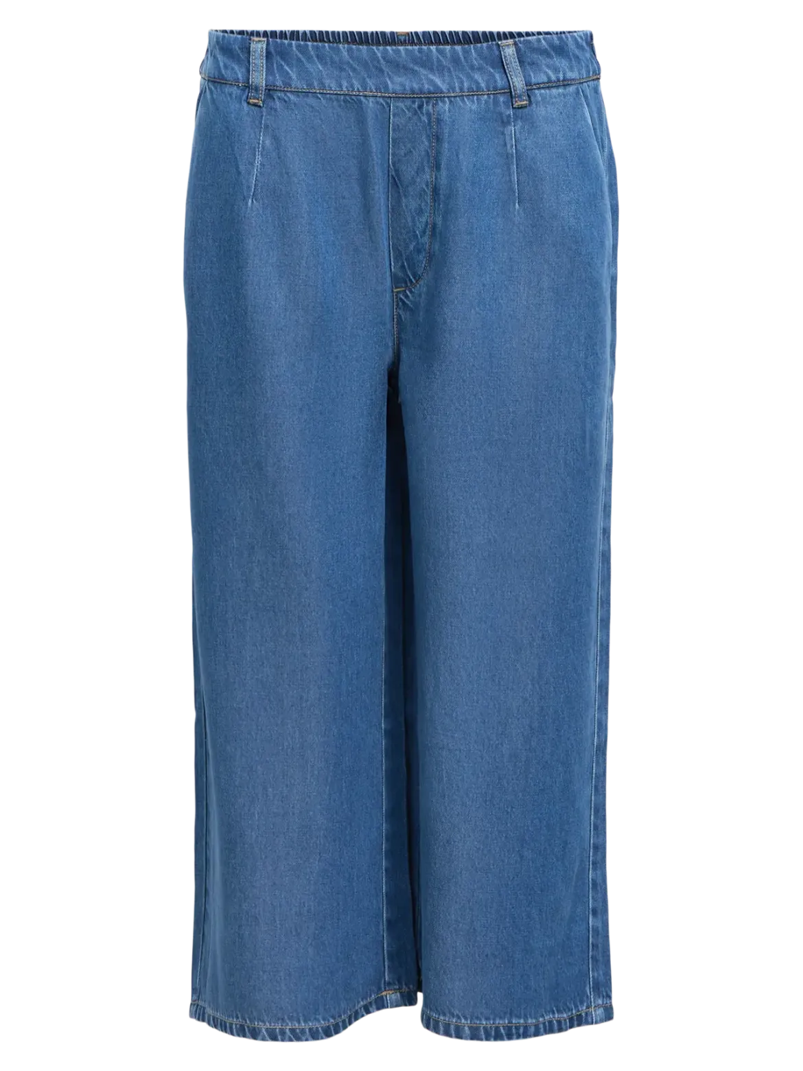 Object naisten housut OBJFrame MW Culotte Pant Noos, Medium Blue Denim