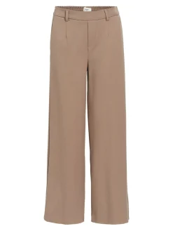 Object naisten housut OBjLisa Wide Pant, Fossil