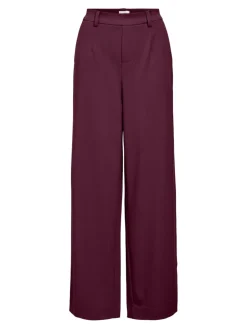 Object naisten housut Objlisa Wide Pant, Windsor Wine