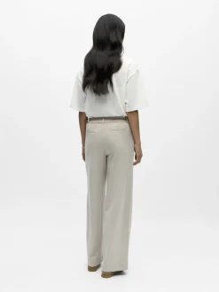 Object naisten housut OBJLisa Wide Pant, Humus Melange