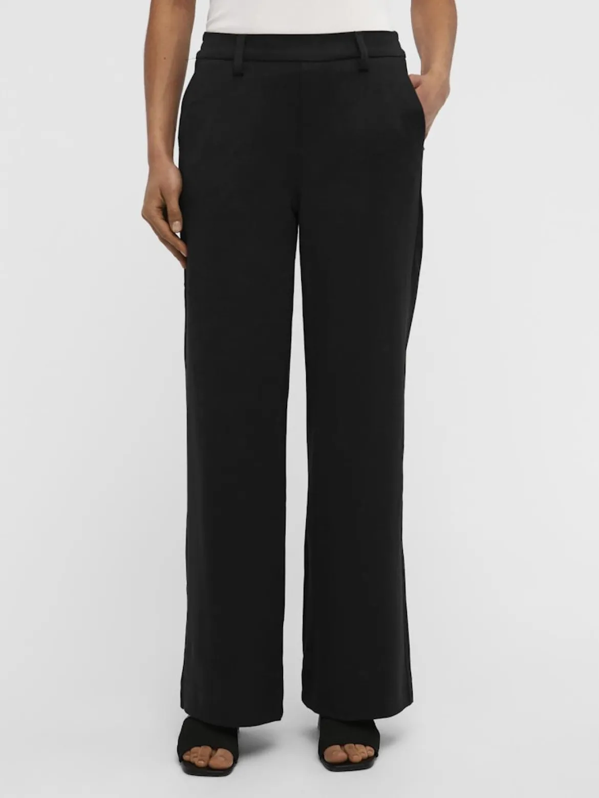 Object naisten housut OBJLisa Wide Pant, musta