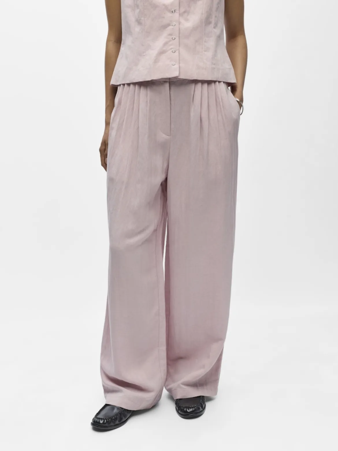 Object naisten housut OBJMolly HW Lo Pant Noos, Pale Lilac