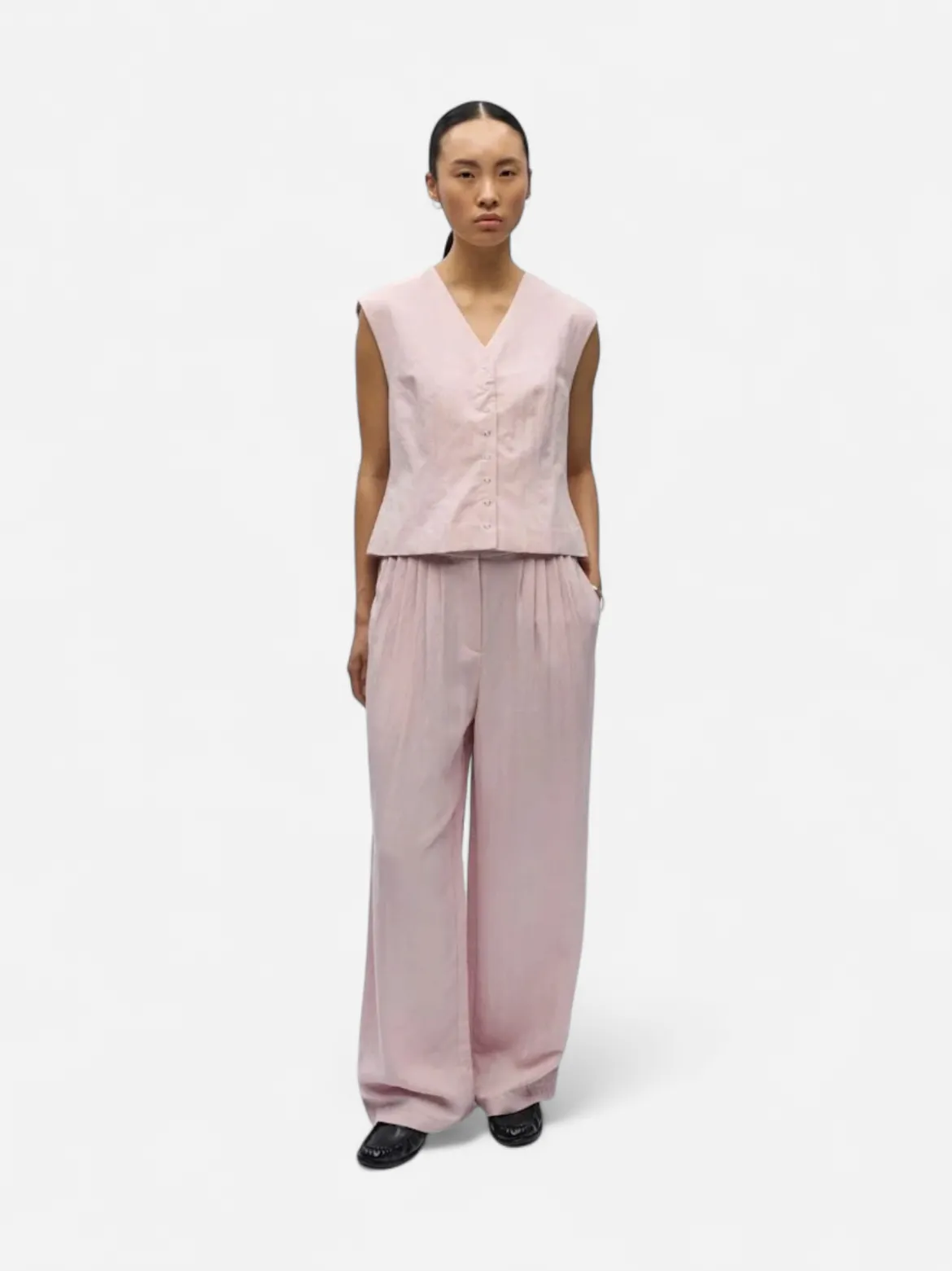 Object naisten housut OBJMolly HW Lo Pant Noos, Pale Lilac