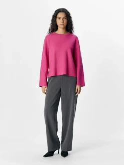 Object naisten neule, OBJREYNARD SQUARE SLEEVE O-NECK Raspberry Sorbet