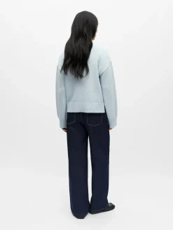 Object naisten neulepusero Objsima L/S Lo Knit Pullover Noos, Winter Sky