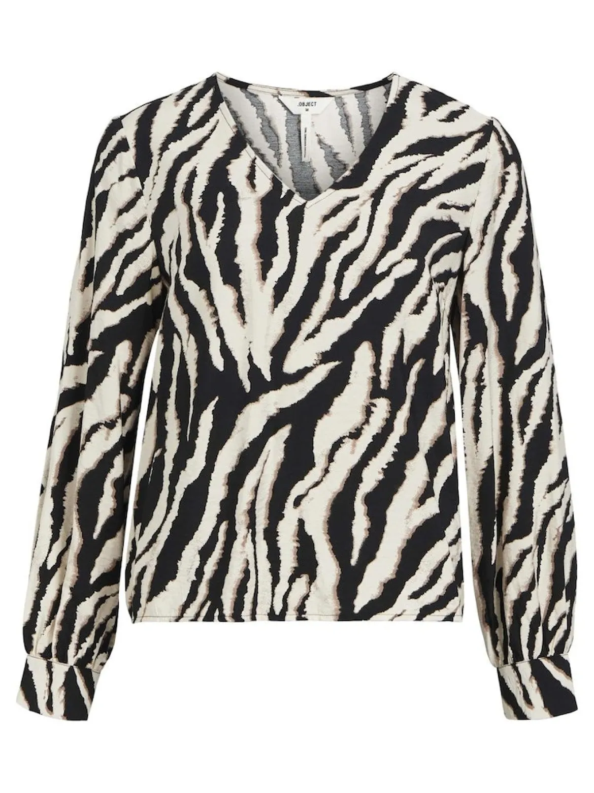 Object naisten pusero, OBJJACIRA L/S V-NECK TOP Beige Kuosi