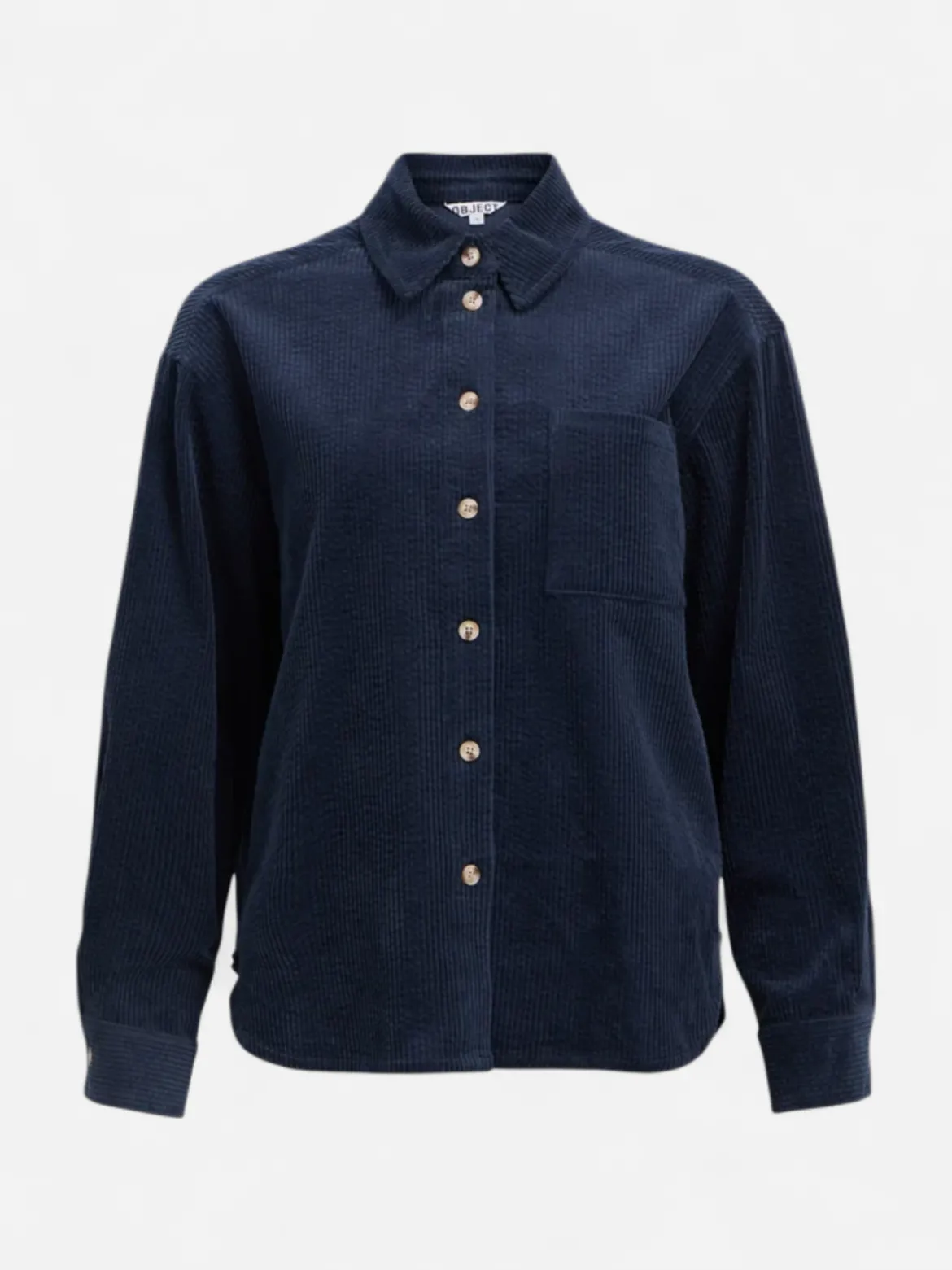 Object naisten samettipaita, OBJGALA L/S LO SHIRT Sky Captain
