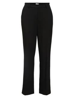 Object naisten suorat housut, OBJLISA MW STRAIGHT PANT Black