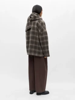 Object naisten villakangastakki Objmaise Scarf Jacket, Carafe Check