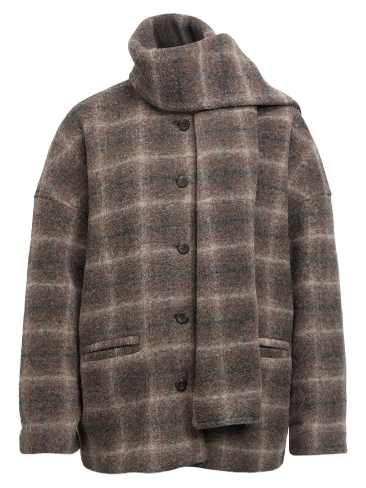 Object naisten villakangastakki Objmaise Scarf Jacket, Carafe Check