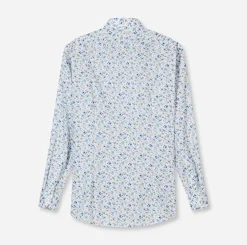 Olymp kauluspaita +Hiha Luxor Modern Fit Floral Print, valkopohjainen kuosi