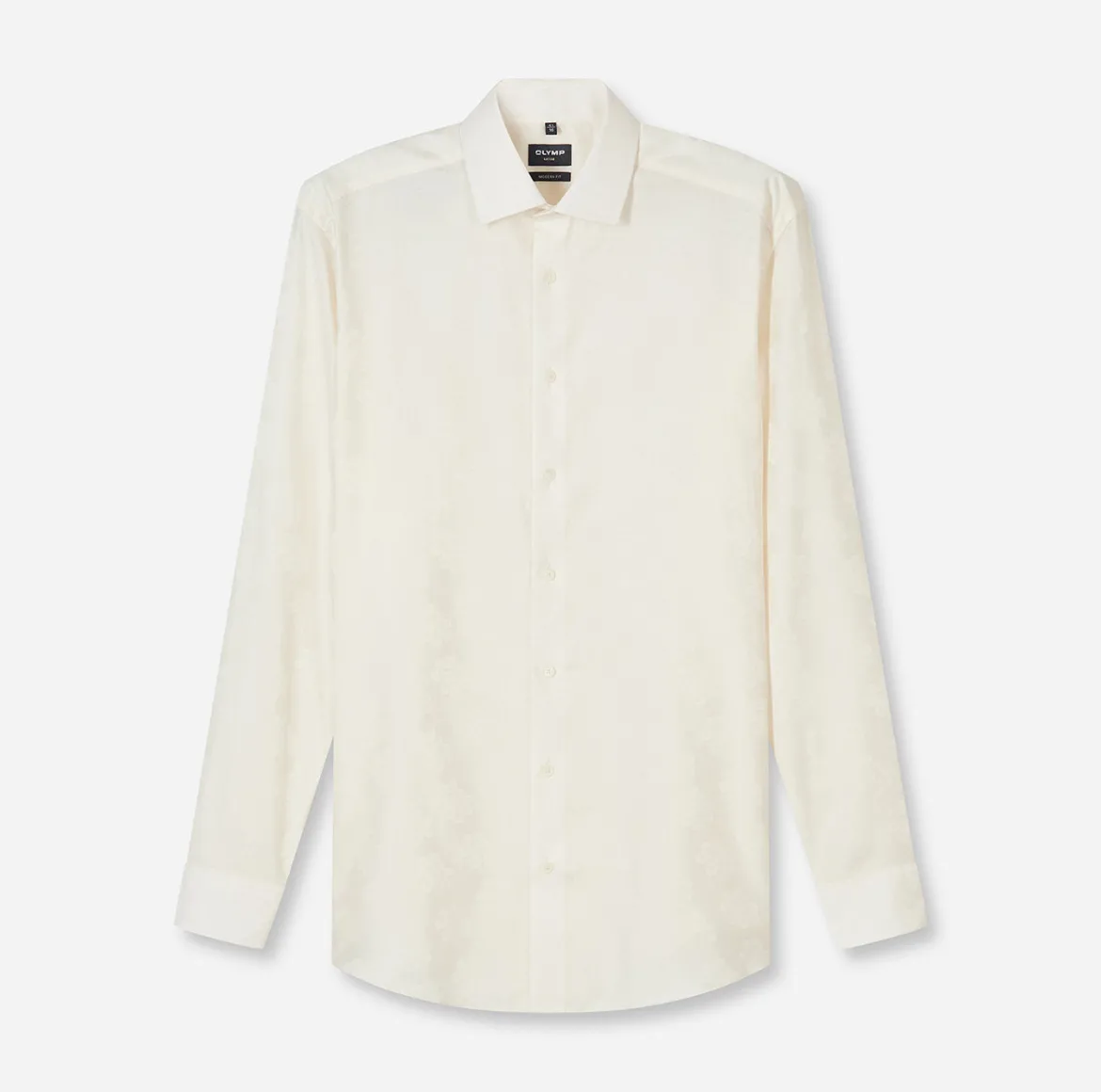 Olymp kauluspaita Luxor jacquard Offwhite, luonnonvalkoinen