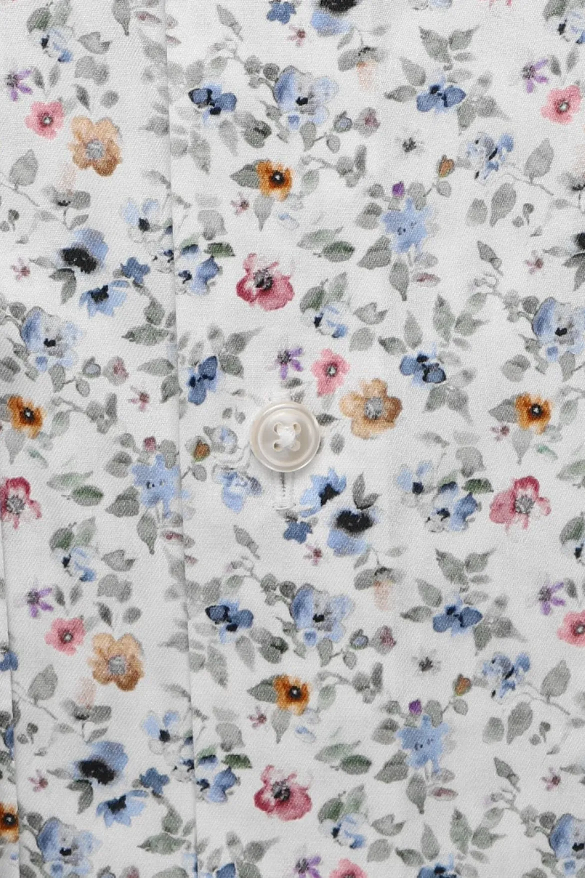 Olymp kauluspaita Luxor Modern Fit Floral Print, valkopohjainen kuosi