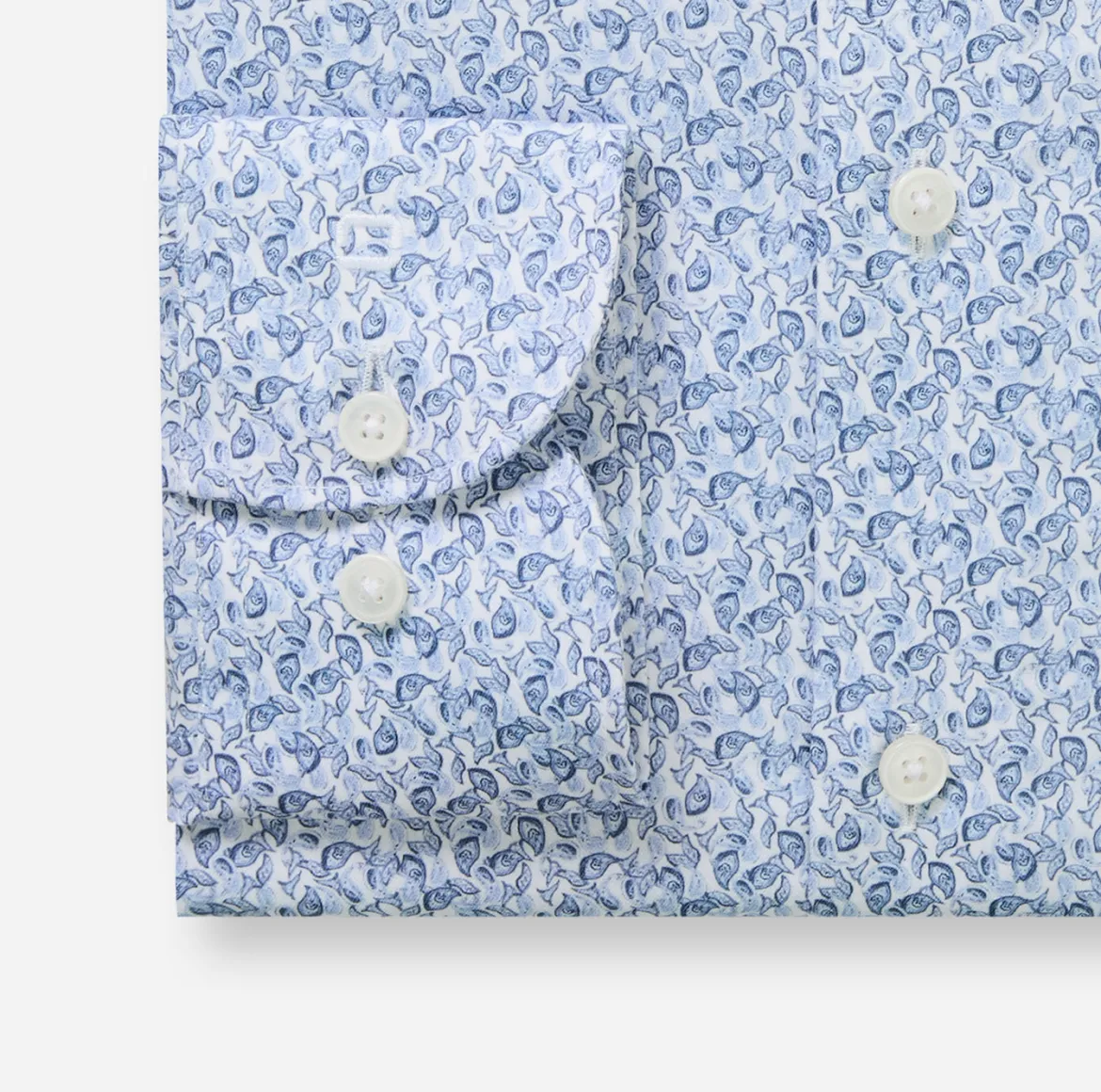 Olymp kauluspaita Luxor Modern Fit Microprint, vaaleansininen
