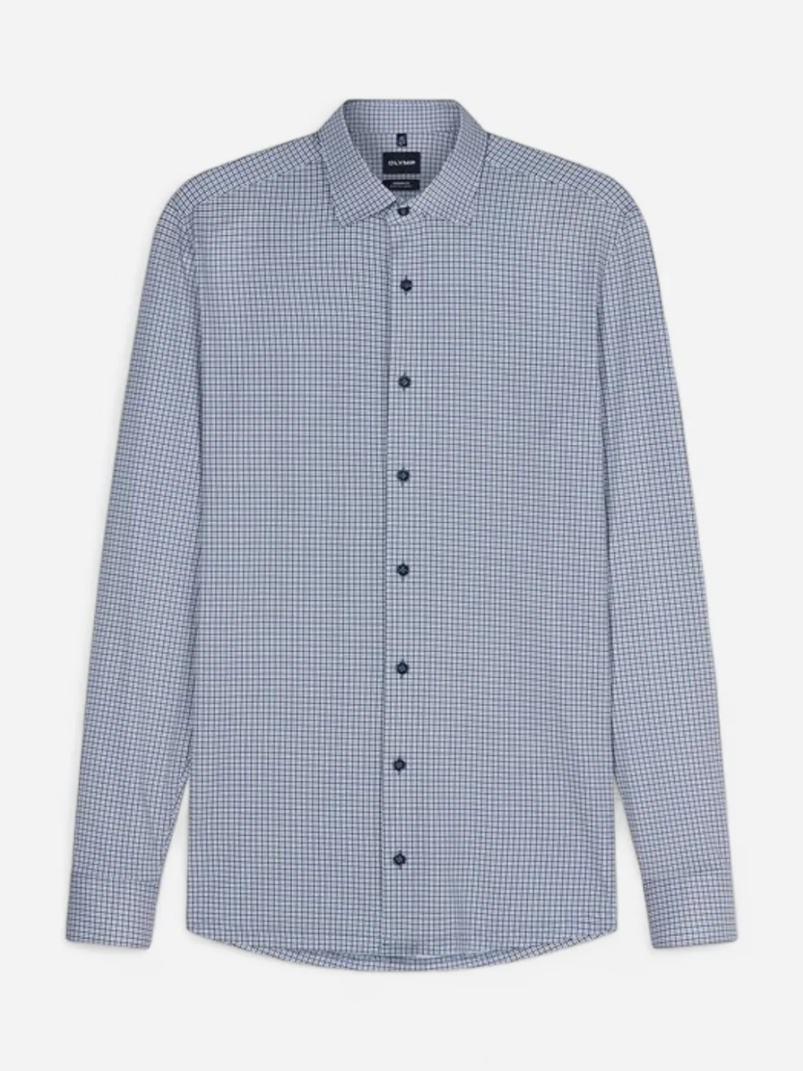 Olymp kauluspaita 24/Seven Modern Fit Jersey Print, sininen kuosi