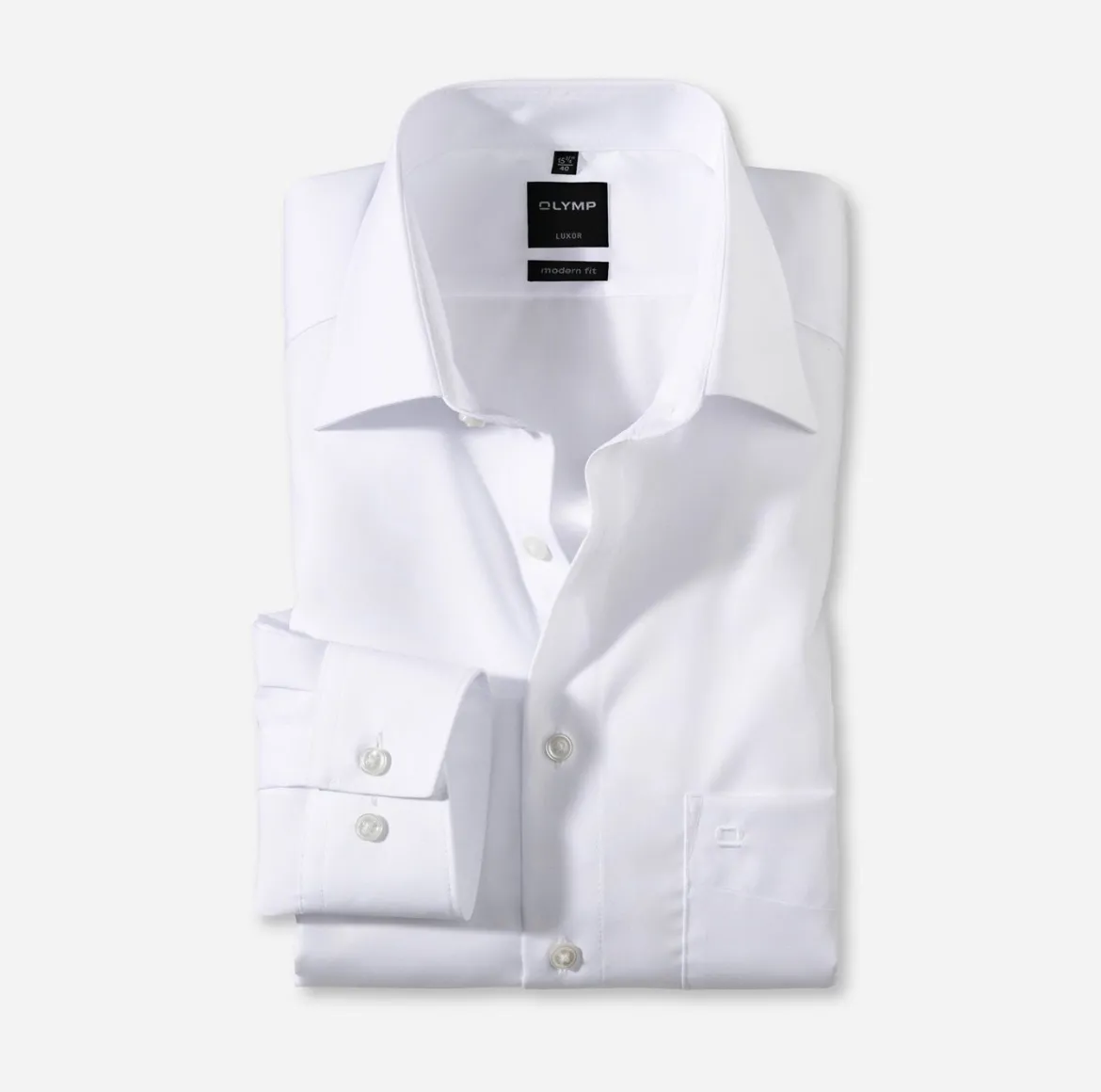 Olymp Luxor Kauluspaita, Modern Fit Valkoinen