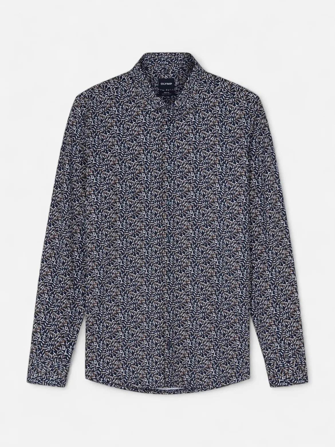 Olymp miesten kauluspaita 24/7 Body Fit Jersey Floralprint, sininen kuosi