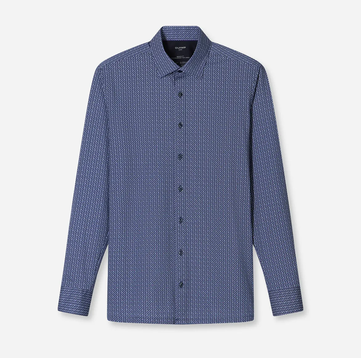 Olymp miesten kauluspaita 042 LUXOR MODERN FIT JERSEY, sininen kuosi