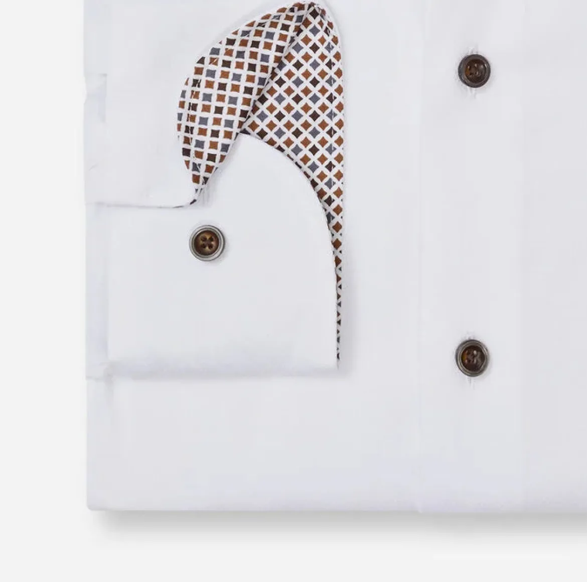 Olymp miesten kauluspaita Luxor Modern Fit Contrast Non Iron, valkoinen