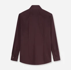 Olymp miesten kauluspaita Luxor Modern Fit Satin Non iron, tumma luumunpunainen