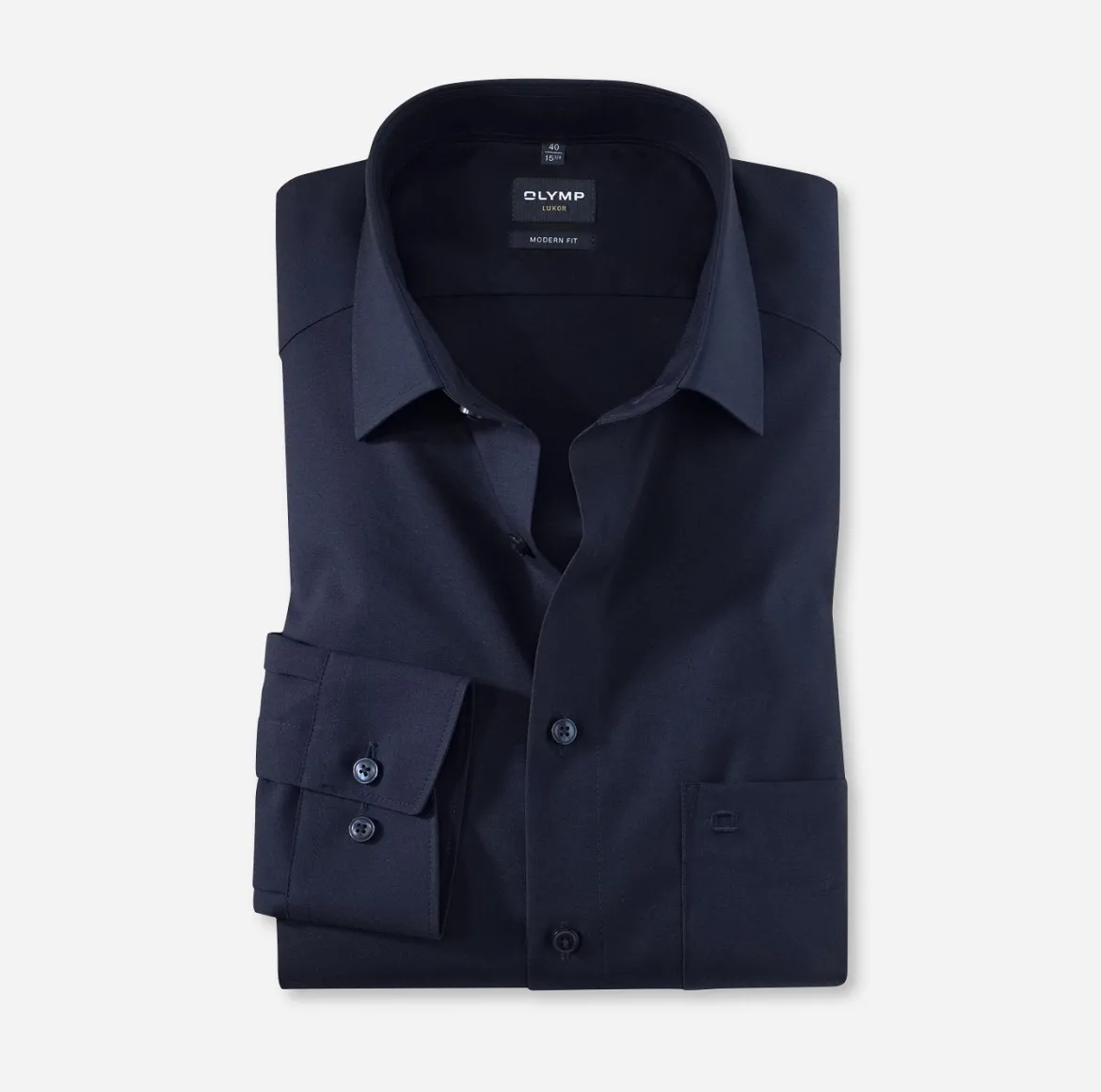 Olymp miesten kauluspaita, OLYMP LUXOR MODERN FIT COBALT Tummansininen