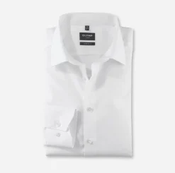 Olymp miesten kauluspaita, OLYMP LUXOR MODERN FIT WHITE Valkoinen