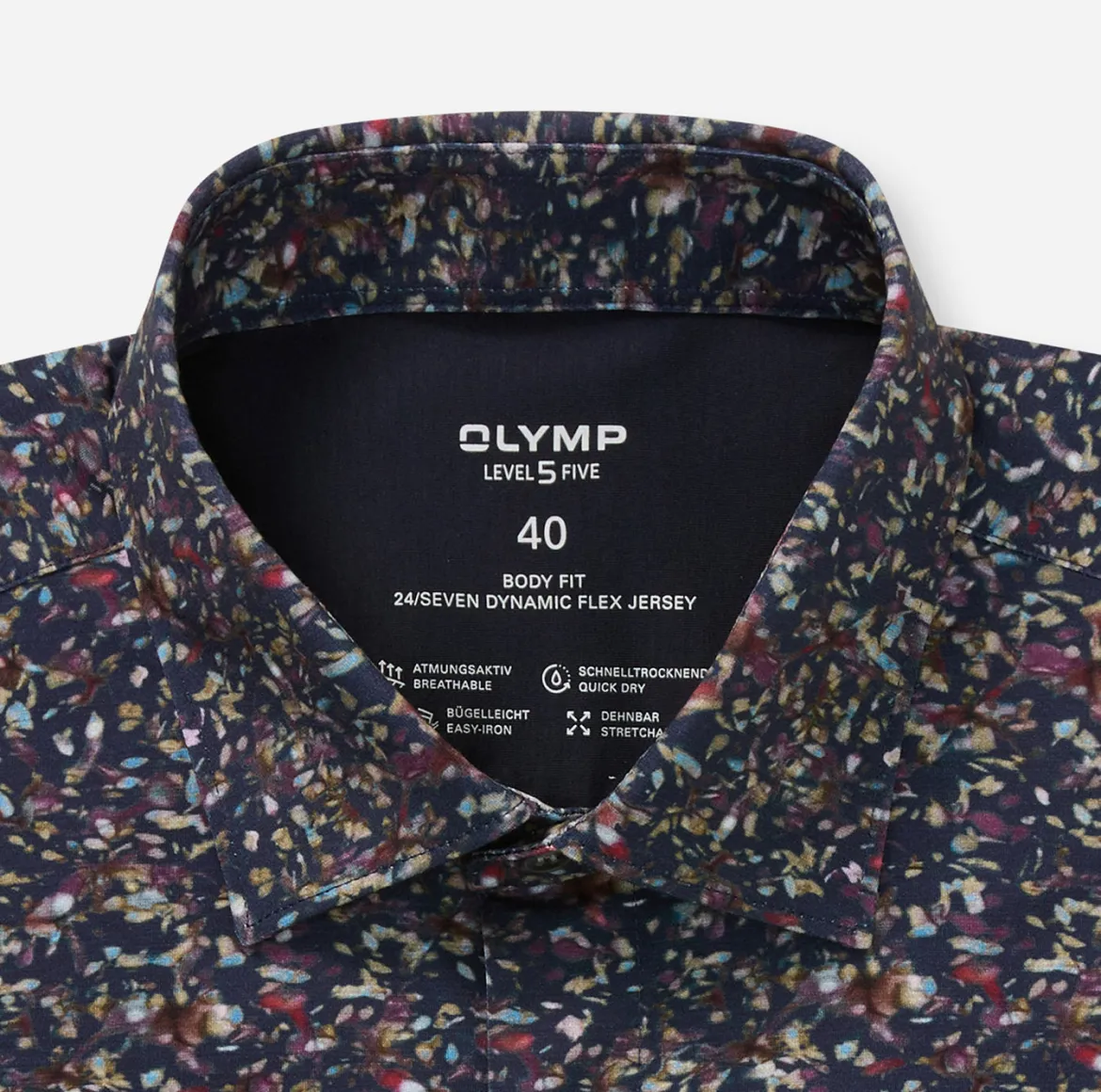 Olymp miesten kauluspaita 24/SEVEN – LEVELFIVE BODY FIT JERSEY, sininen kuosi