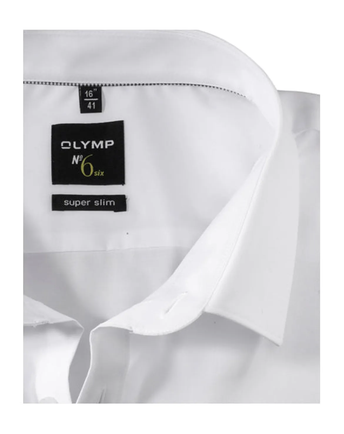 Olymp No 6 Kauluspaita, Super Slim Valkoinen