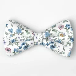 Olymp rusetti ja taskuliina Floral Bowtie and Pocket Square, valkopohjainen kuosi