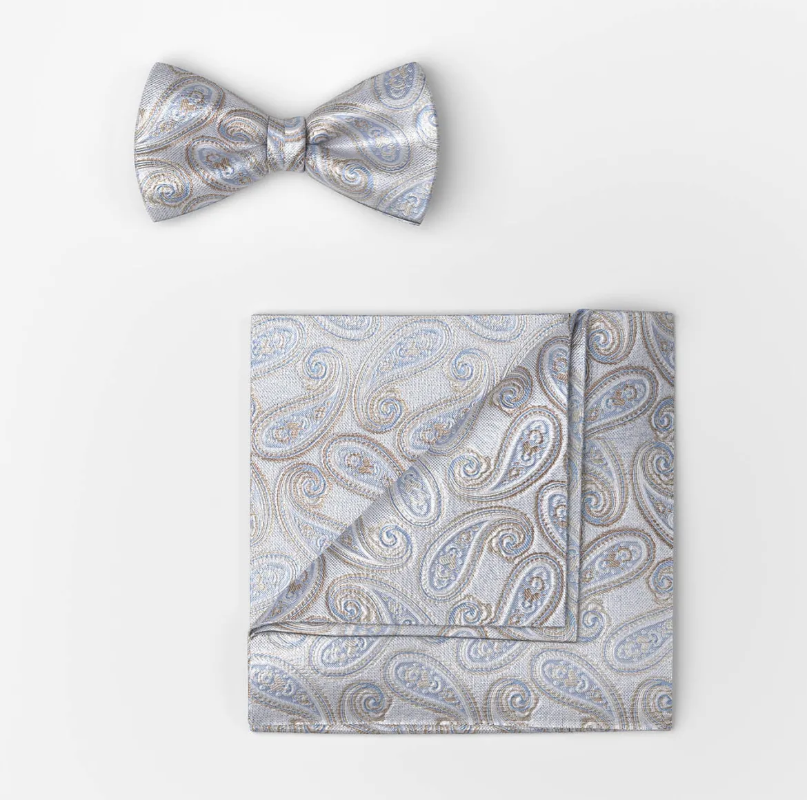 Olymp rusetti + taskuliina Jacquard Paisley, sininen kuosi