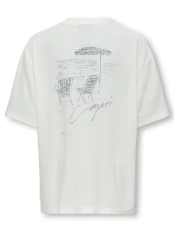 Only and Sons Junior t-paita, OSJMILON SS OVERSIZE O-NECK T-SHIRT Luonnonvalkoinen