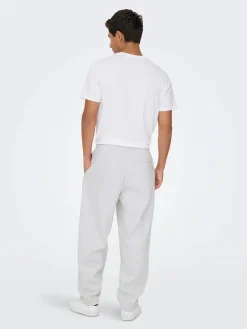 Only and Sons miesten collegehousut Onsceres Wide Pant, vaaleanharmaa