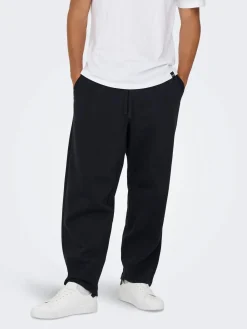 Only and Sons miesten collegehousut, ONSCERES WIDE PANT Black
