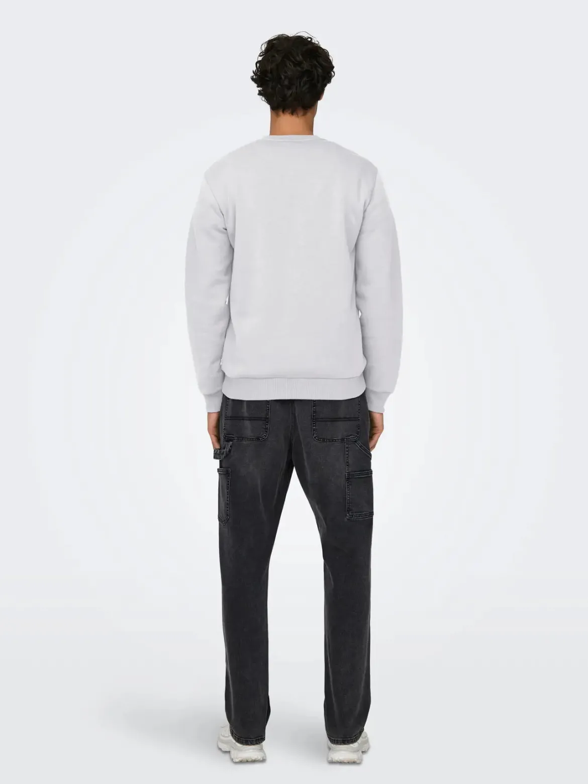 Only and Sons miesten collegepaita ONSCERES Crew Neck, vaaleanharmaa