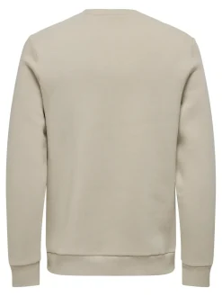 Only and Sons miesten collegepaita ONSCERES Crew Neck, Silver Lining