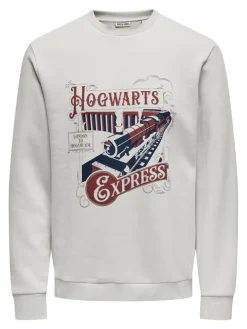 Only and Sons miesten collegepaita ONSXMAS REG CREW HP, Lunar Rock