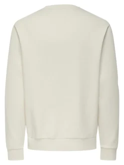 Only and Sons miesten collegepaita ONSXMAS REG CREW HP, Cloud Dancer