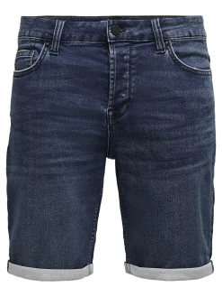 Only and Sons Miesten Farkkushortsit PLY LIFE REG BLUE JOG Indigo