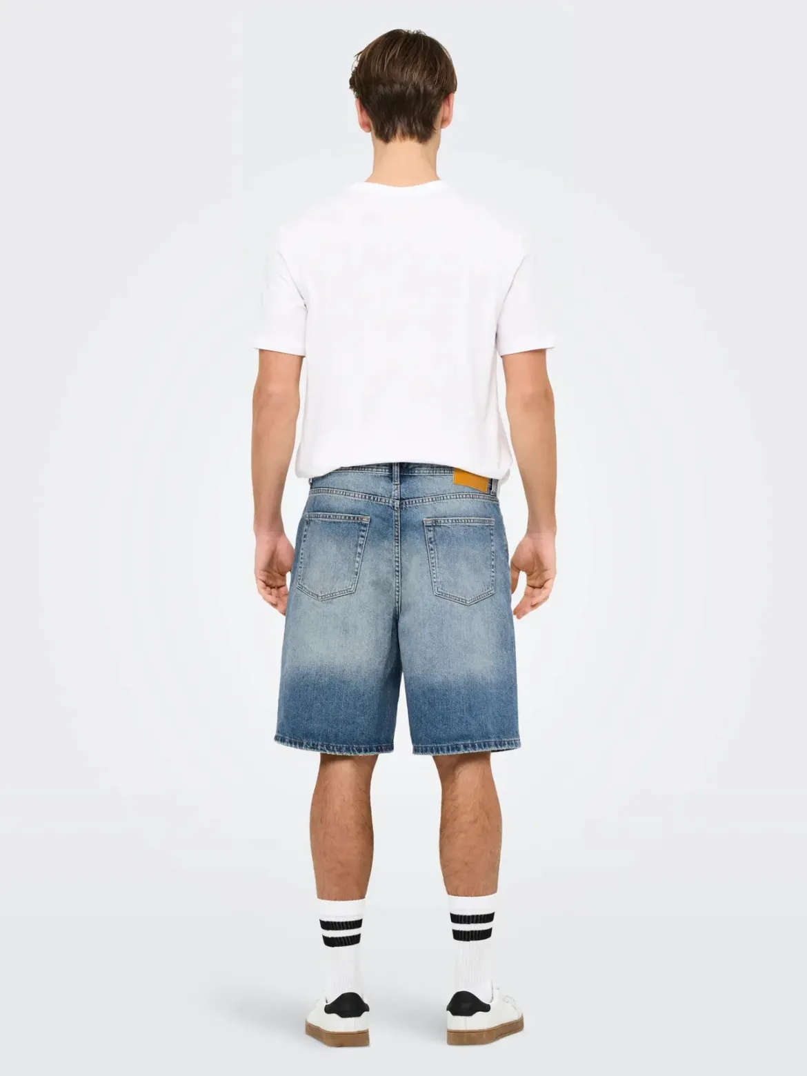 Only and Sons miesten farkkushortsit, FADE MID BLUE SHORTS Medium Blue Denim