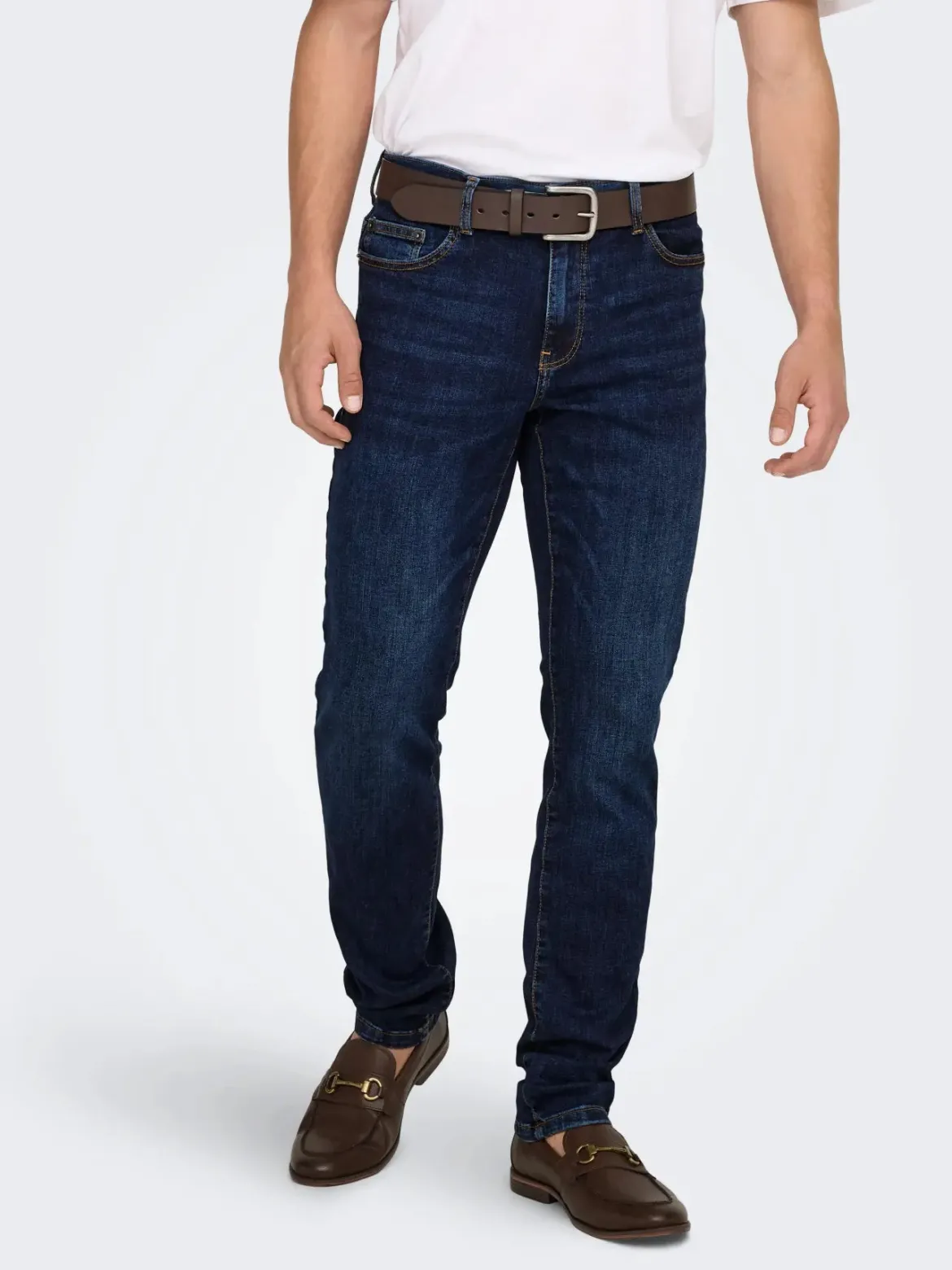 Only and Sons miesten farkut Loom Slim 6749, Dark Blue Denim