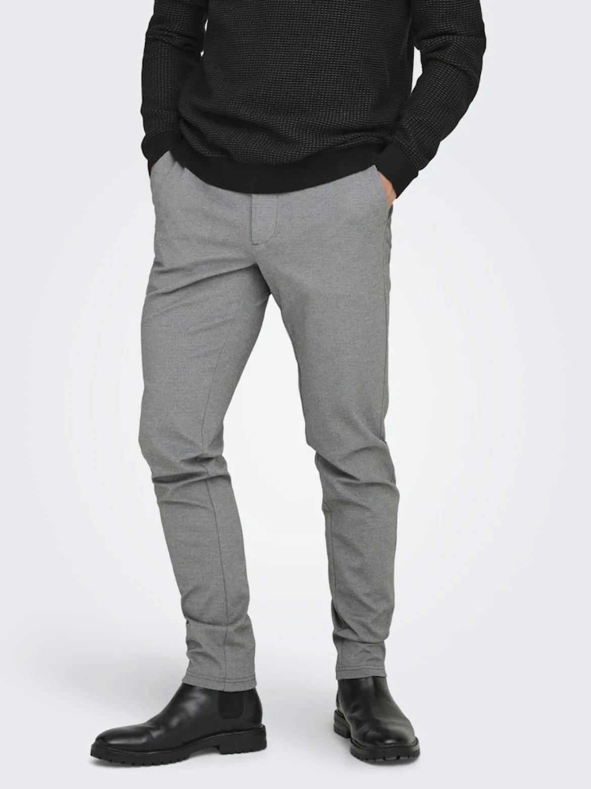 Only and Sons miesten housut Mark Pant, Medium Grey Melange