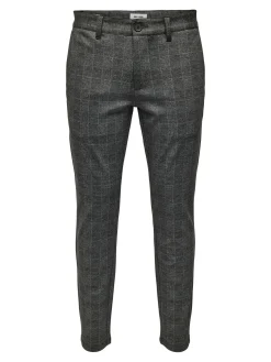 Only and Sons Miesten Housut Mark Check Pant Nos Harmaa Ruutu