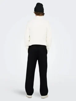 Only and Sons miesten kangashousut Jakes 0339 Loose Str Pant, Black