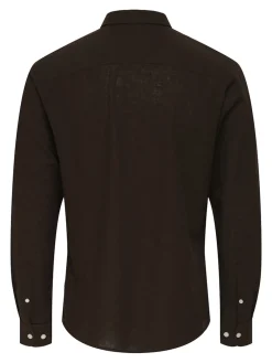 Only and Sons miesten kauluspaita ONSCaiden Life LS Solid Linen Blend H, Coffee Bean